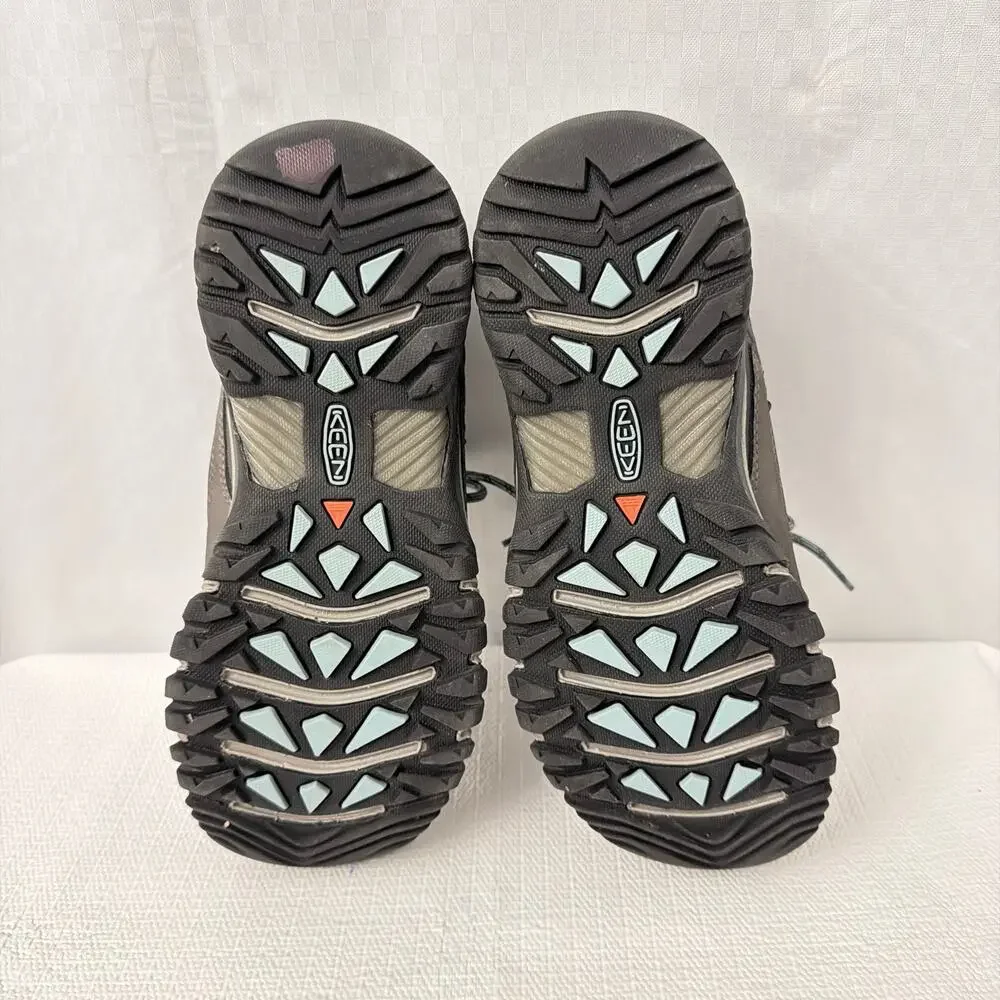 Keen Targhee III Shoes Womens Size 7 Waterproof Hiking Gray Blue Leather